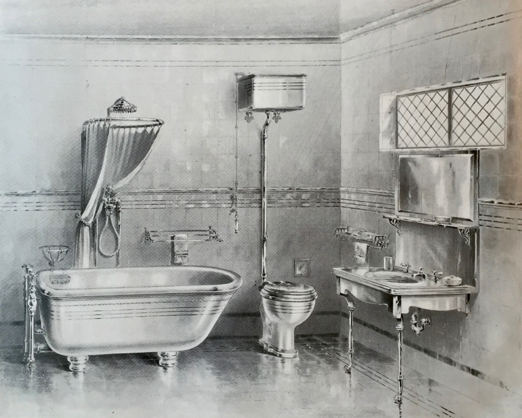 The Modern Bathroom circa 1899 - "Gold Line" Design from Shanks & Co Ltd