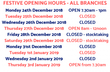 Christmas Opening Hours