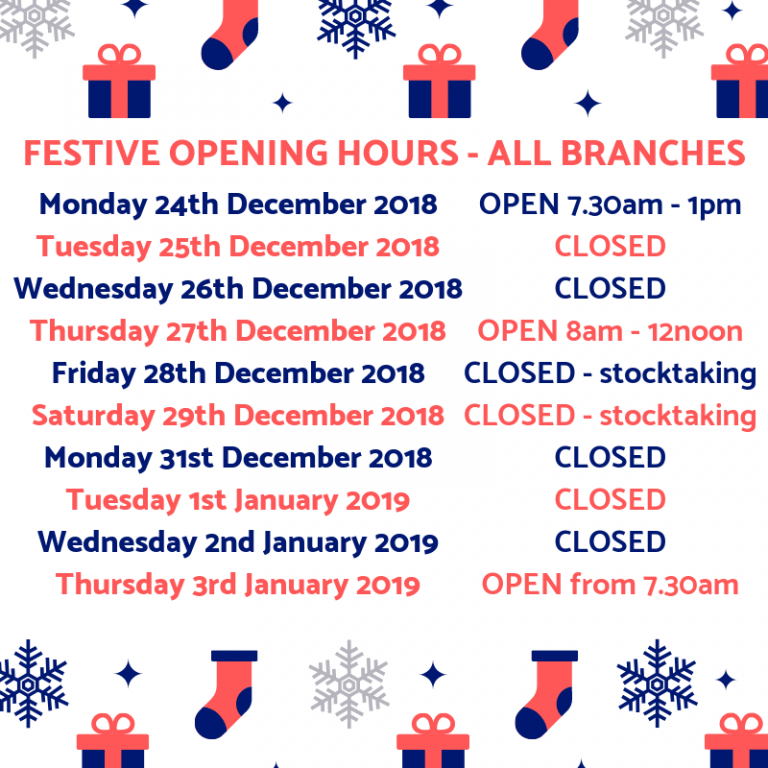 Festive Opening Hours 2018 Richmonds